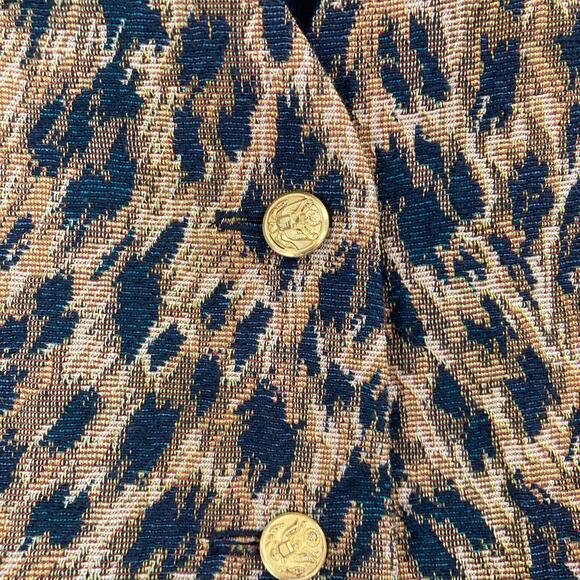 Vintage Leopard Cheetah Print Gold Button Vest Women’s Size Medium Western - Picture 4 of 8